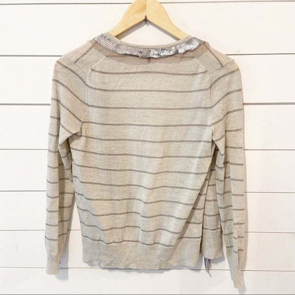 Ann Taylor Loft Stripped Wool Blend Sequin sweater - Picture 10 of 15